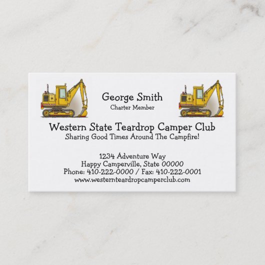 Digger Shovel Visitekaartje (Voorkant)