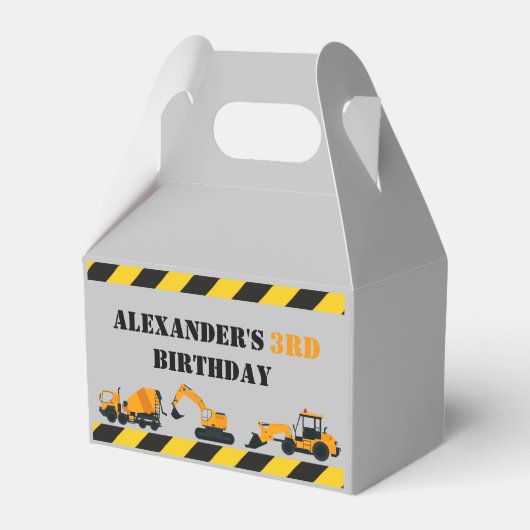 Diggers Constructie Gepersonaliseerde Party Favor Bedankdoosjes (Voorkant Zijde)