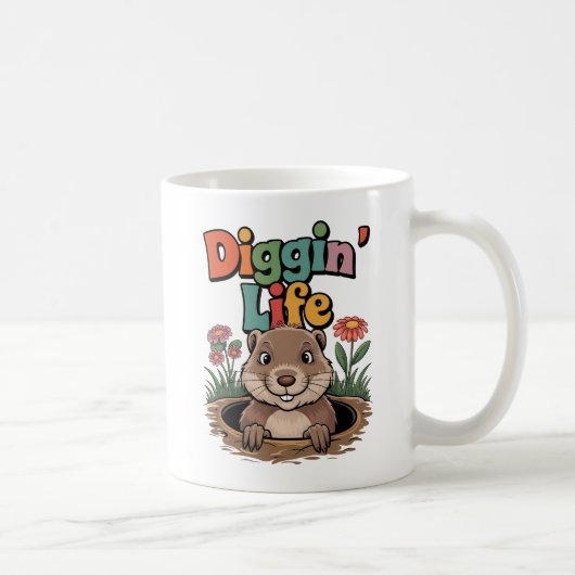 Diggin' Life Funny Gopher Koffiemok (Rechts)