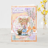 Digi Doodles gewoon omdat Wenskaart Kaart (Gele Bloem)