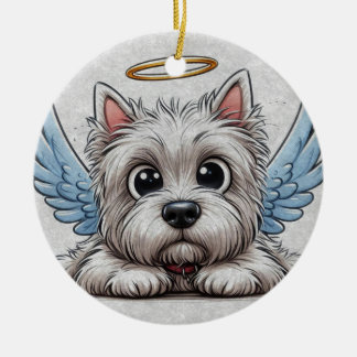 DigiPups West Highland Terrier Hondenstrand Scene Keramisch Ornament