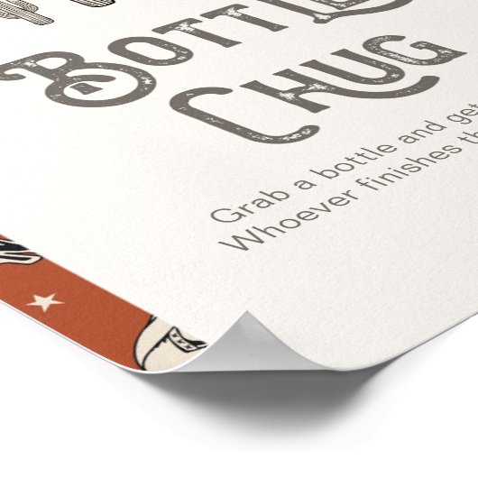 Digitaal 8x10 Western douchefles chug teken Poster (Hoek)