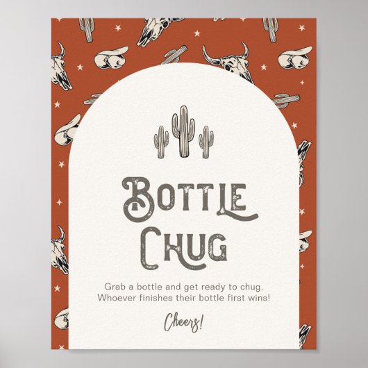 Digitaal 8x10 Western douchefles chug teken Poster (Voorkant)