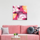 Digitaal Abstract Stipple Art Canvas (Insitu (Woonkamer))