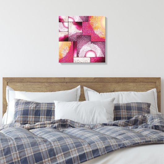 Digitaal Abstract Stipple Art Canvas (Insitu (Slaapkamer))