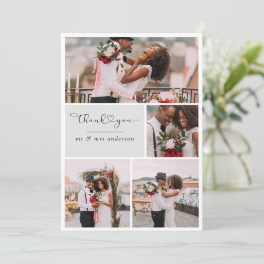 [Digitaal beschikbaar] Foto Bruiloft dank u kaarte Kaart (Staand voorkant)
