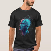 Digitaal bewustzijn: verbrijzelde cyberpunk-geest t-shirt (Voorkant)