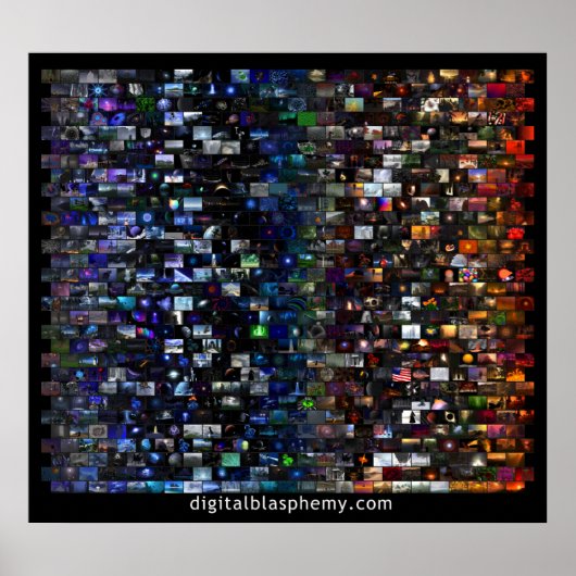 Digitaal blasfemiespectrum mozaïek (zwart) poster (Voorkant)
