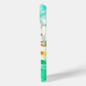 Digitaal Blauw Turquoise Roze Tie Dye iPhone Case (Achterkant / Links)