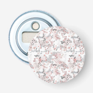 Digitaal bloemenpatroon op pasteltonen button flesopener