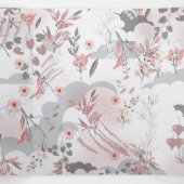 Digitaal bloemenpatroon op pasteltonen drieluik aankondiging (Binnenkant midden)