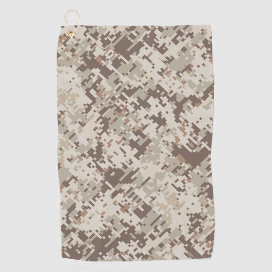 Digitaal camouflage decor voor woestijn Beige Styl Golfhanddoek (Voorkant)