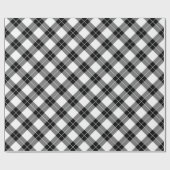 Digitaal diagonaal zwart-wit speldenkatroon cadeaupapier (Vlak)
