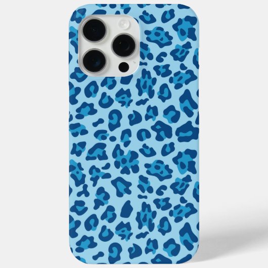 Digitaal donkerlicht blauwe luipaard afdrukken op  Case-Mate iPhone case (Achterkant)