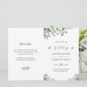 Digitaal download Eucalyptus Leaves Weddenprogramm Kaart (Staand voorkant)