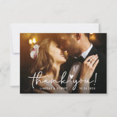 [Digitaal] Elegant script bruiloft dank u kaart (Voorkant)