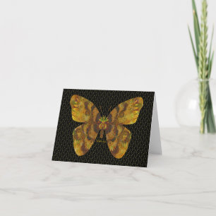 Digitaal gegraveerde Golden "Flutterbys" Note Kaar Kaart