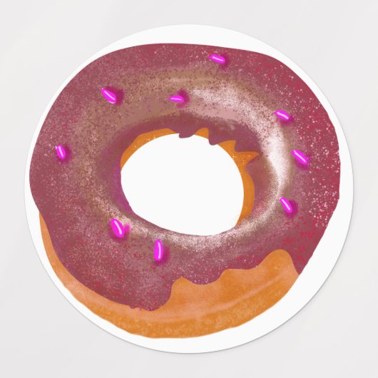 Digitaal gekleurd vers gelekte donut labels (Design 2)