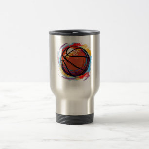 Digitaal geschilderd Basketball Design Reisbeker