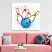 Digitaal geschilderd Bowling-ontwerp Canvas Afdruk (Insitu (Woonkamer))