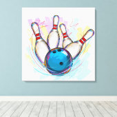 Digitaal geschilderd Bowling-ontwerp Canvas Afdruk (Insitu (Houten vloer))