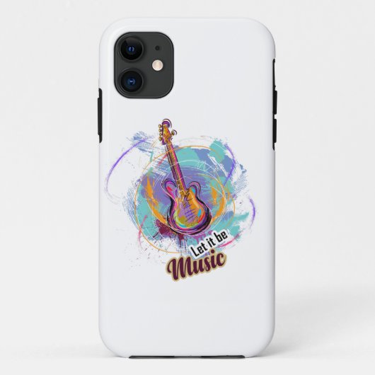 Digitaal geschilderd gitaarontwerp Case-Mate iPhone case (Achterkant)