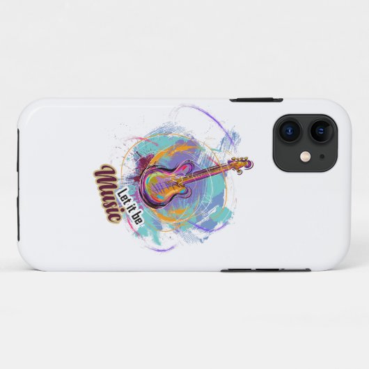 Digitaal geschilderd gitaarontwerp Case-Mate iPhone case (Achterkant (horizontaal))