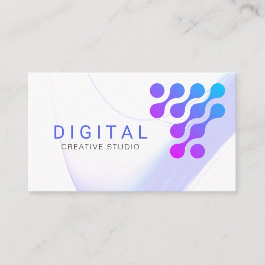 Digitaal Kleurrijk Gradiënt Logo Visitekaartje (Voorkant)