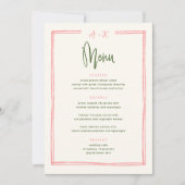 Digitaal kleurrijk roze en groen flatmenu kaart (Voorkant)