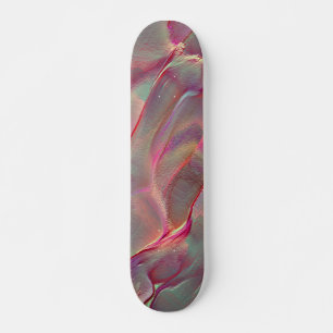 Digitaal koraalachtig rotsverzaking, perzikkleurig skateboard