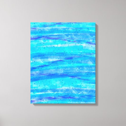 Digitaal kunstblauw en Paarse golven Abstract Canvas Afdruk (Voorkant)