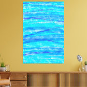 Digitaal kunstblauw en Paarse golven Abstract Canvas Afdruk (Insitu (Woonkamer))