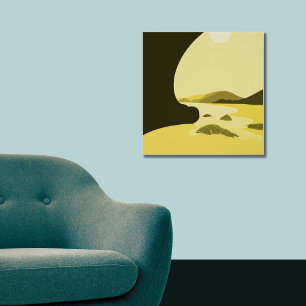 Digitaal kunstgeel strand Poster