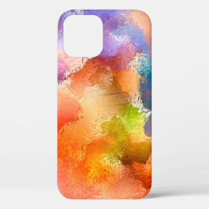 Digitaal kunstmatig abstract patroon. Hand tekenin iPhone 12 Hoesje