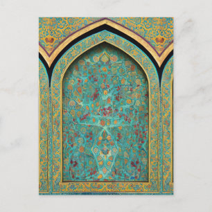 Digitaal kunststuk op basis van perzische gepantse briefkaart