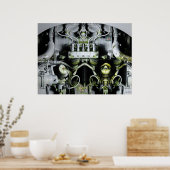 Digitaal kunstwerk voor groene engine poster (Keuken)