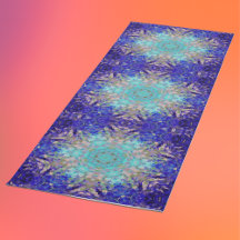 Digitaal Mandala Blauw Paarse en Wit