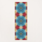 Digitaal Mandala Blauw Rood en Geel Yogamat (Voorkant)