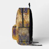 Digitaal Mandala Geel Blauw en Wit Bedrukte Rugzak (Rechts)