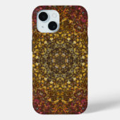 Digitaal Mandala Geel Rood en Roze Case-Mate iPhone Case (Achterkant)