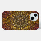 Digitaal Mandala Geel Rood en Roze Case-Mate iPhone Case (Achterkant (horizontaal))