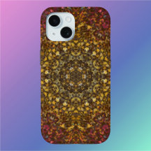 Digitaal Mandala Geel Rood en Roze