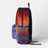 Digitaal Mandala Rood Sinaasappel en Blauw Bedrukte Rugzak (Rechts)