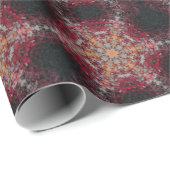 Digitaal Mandala Rood Wit Sinaasappel en Zwart Cadeaupapier (Rol Hoek)