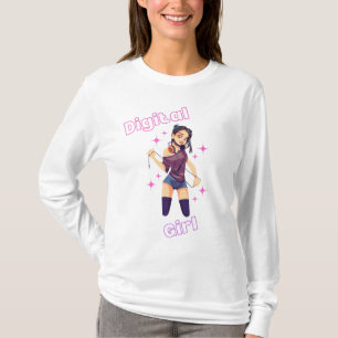 digitaal meisje met sterren t-shirt