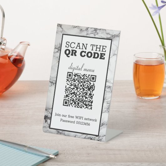 Digitaal menu QR-code Reclamebord Met Voetstuk (Insitu)