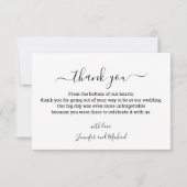 Digitaal minimaal dank u 4 fotocollage bruiloft kaart (Achterkant)