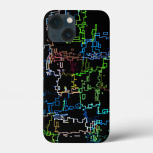 Digitaal multikleuren Abstract lijnpatroon iPhone 13 Mini Hoesje