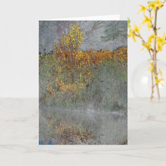 Digitaal omgevormd bos "Impression of Herfst" Kaart (Gele Bloem)