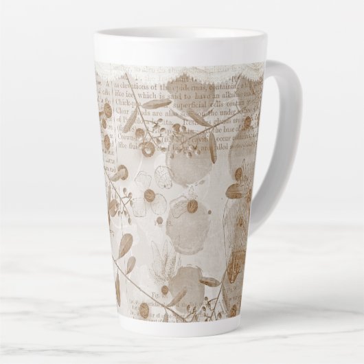 digitaal papierpatroon latte mok (Rechterhoek)